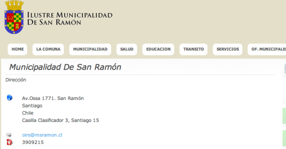 Contacto Municipio de San Ramón