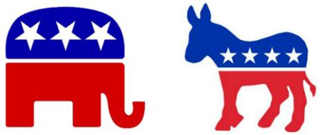 logos de democratas y republicaos en USA