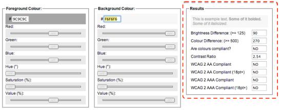 Evaluación de Contrastes - WCAG Evaluación de Contrastes - WCAG