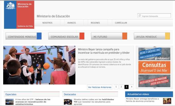 Home Sitio Ministerio de Educación - Chile