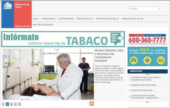 Home Sitio Ministerio de Salud - Chile