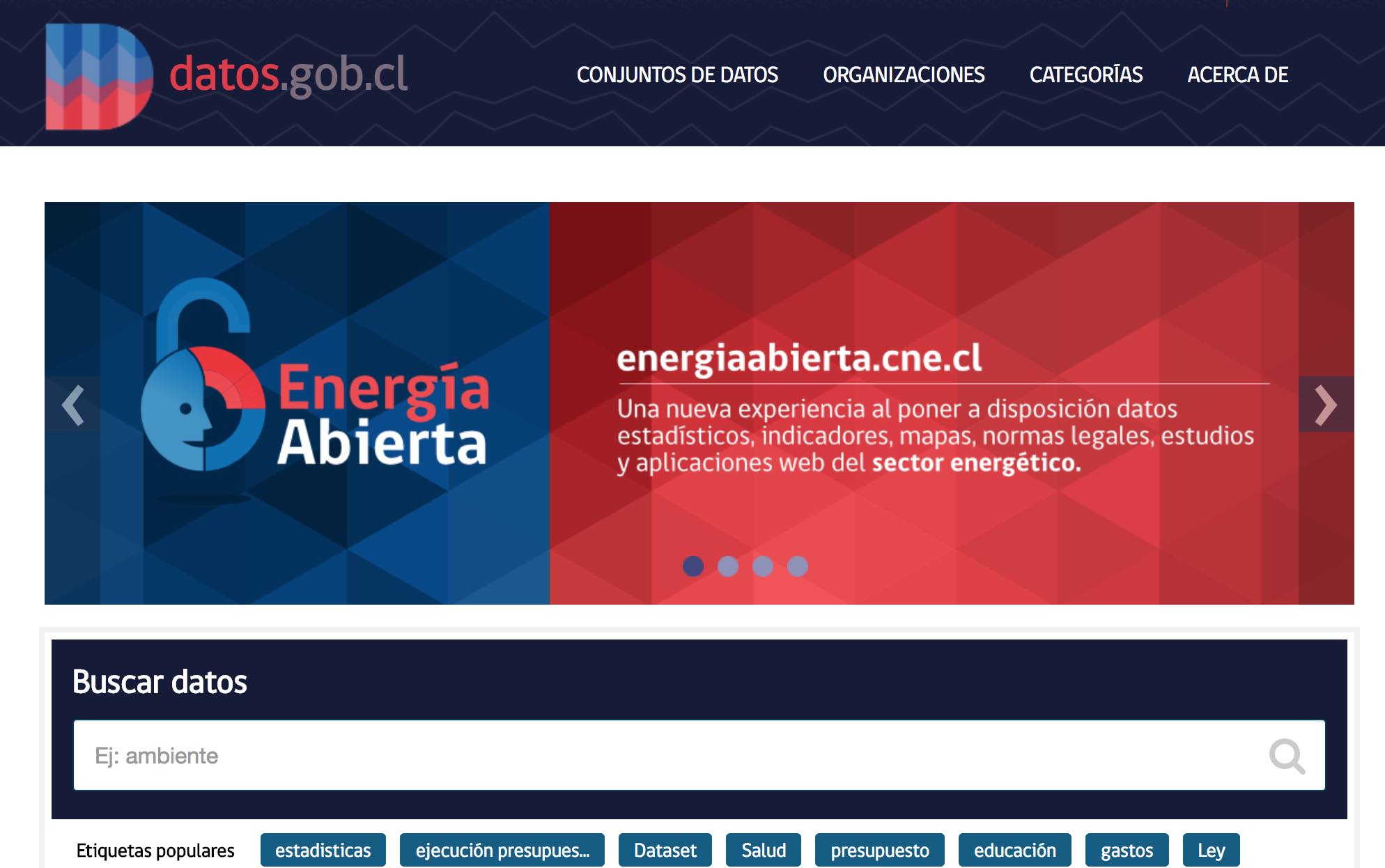 Portal de datos abiertos dude Chile