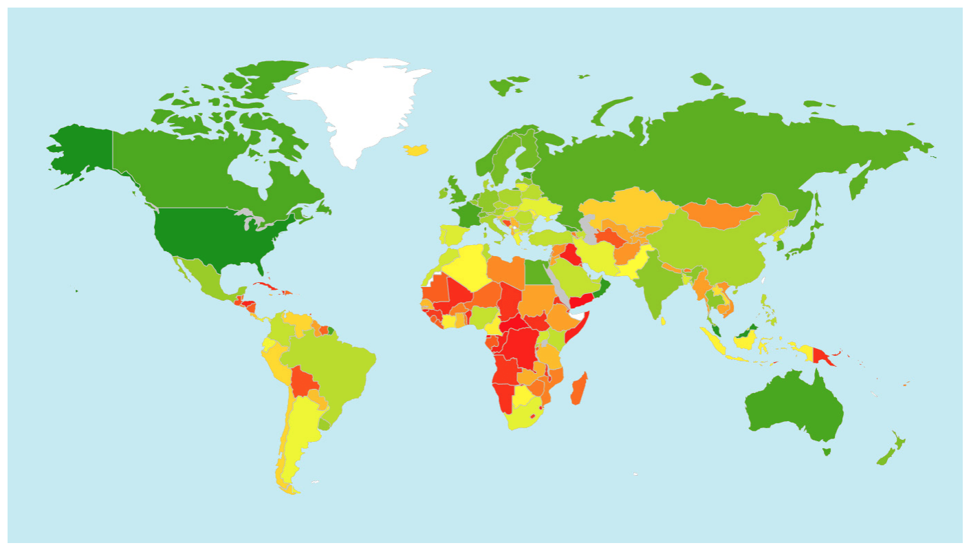 Mapa de calor del indicador ITU