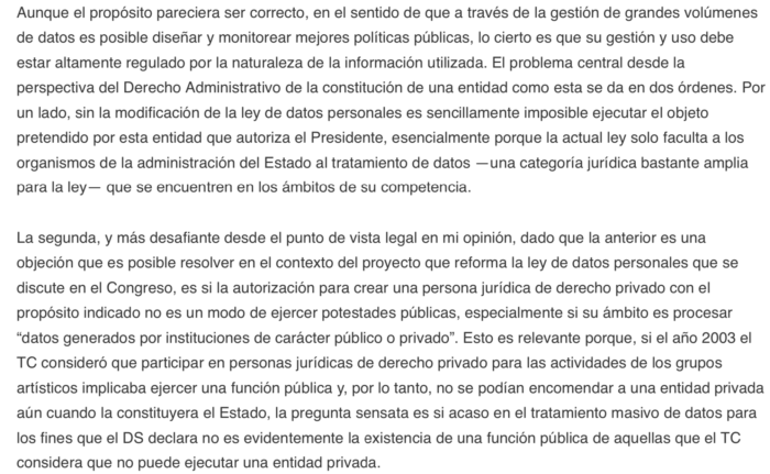 Columna de Luis Cordero sobre el Observatorio de Datos