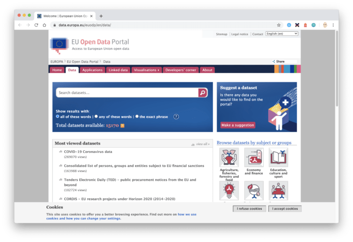 Portal de datos de la Unión Europea