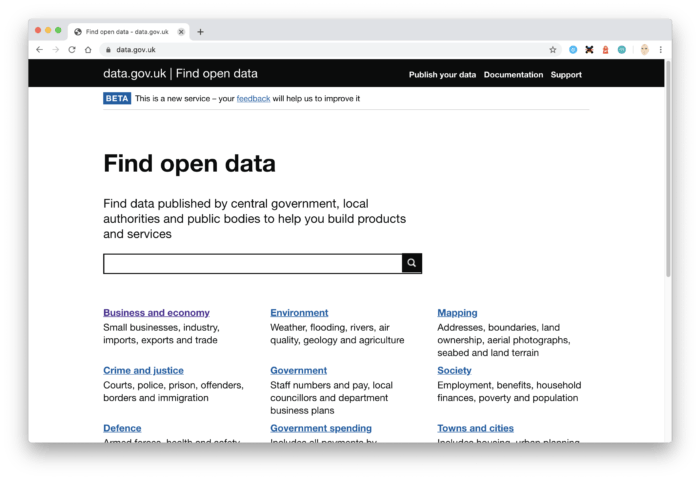 Portal de datos del Reino Unido