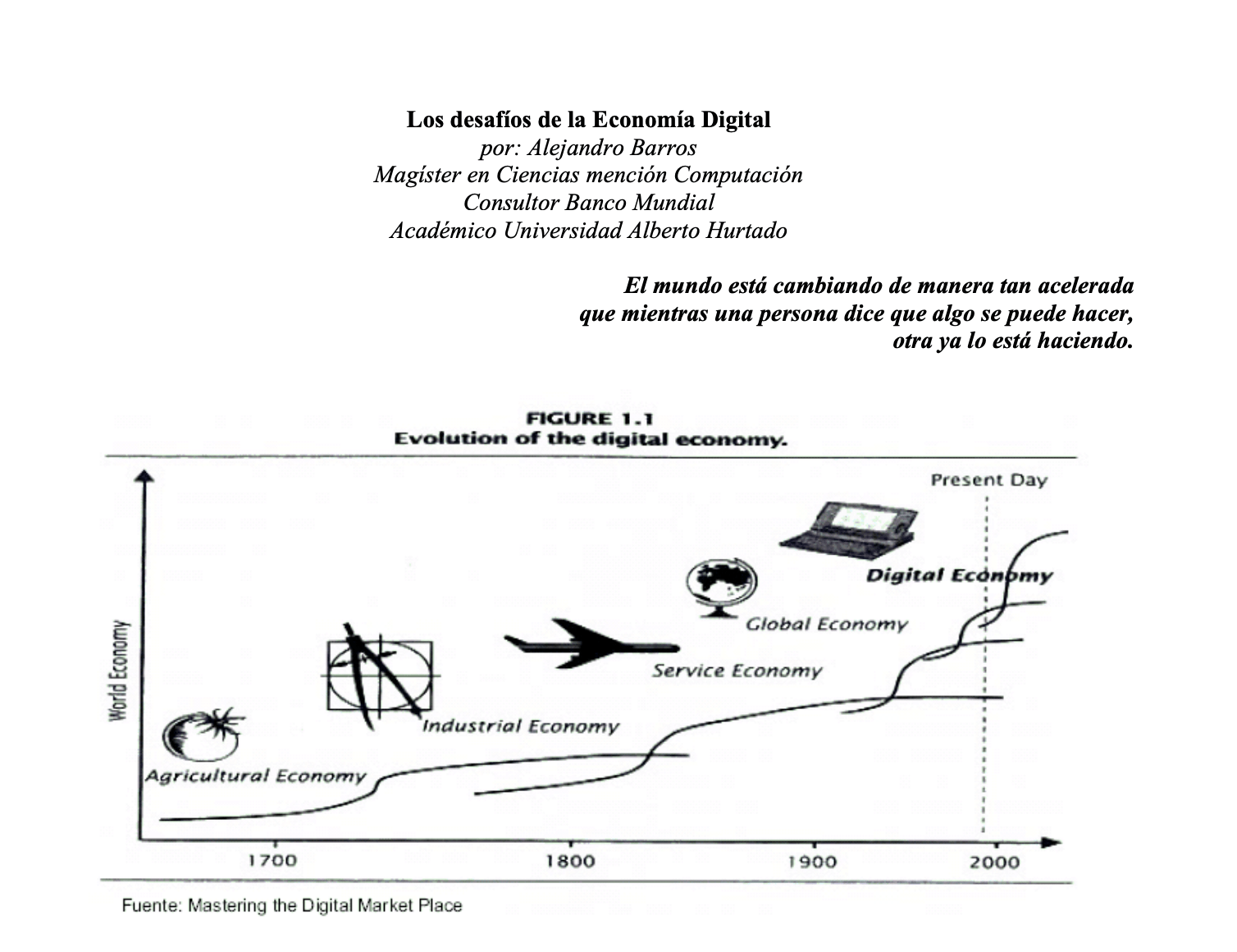 encabezado de artículo de la revistas Mensaje - Economía Digital, abril 2005