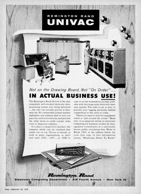Publicidad de UNIVAC en 1955