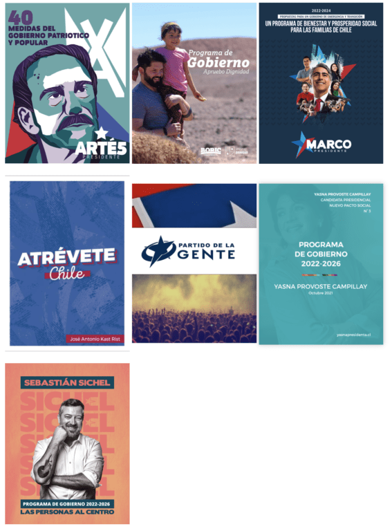 portada de los programas de las candidaturas