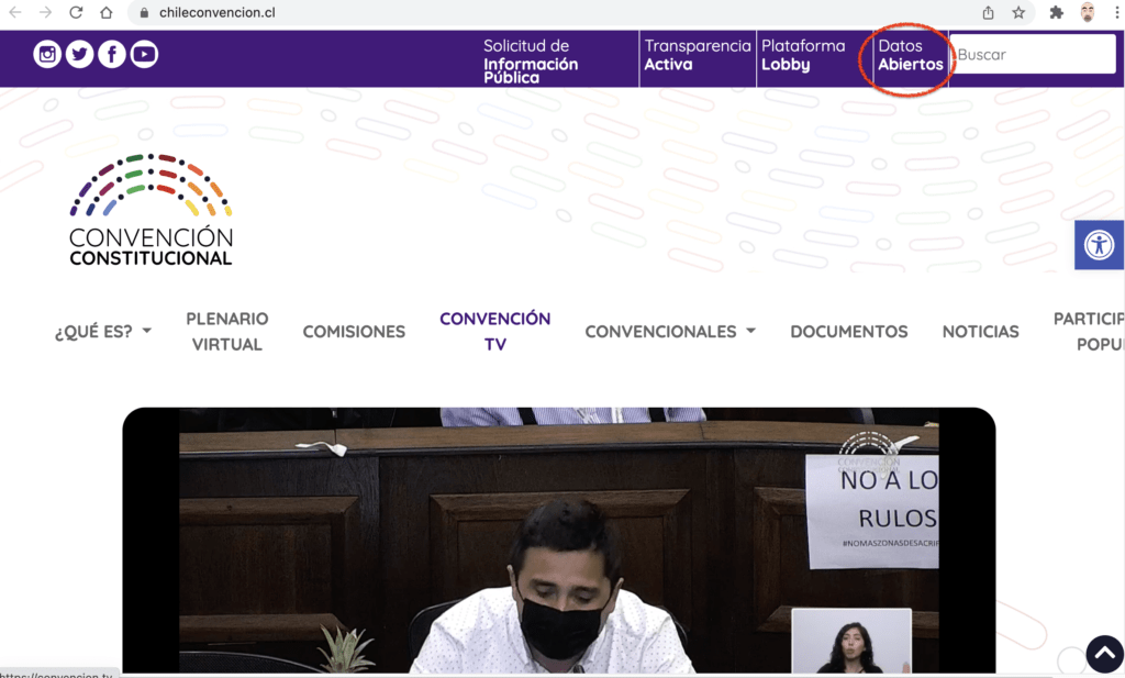 Home page del sitio de la Convención