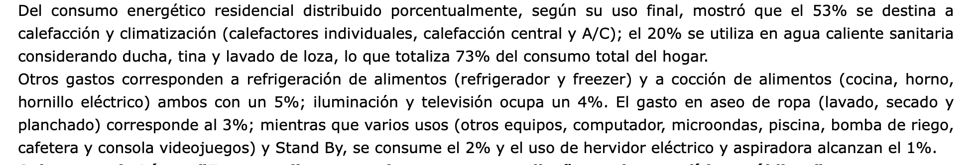 texto del informe sobre consumo de energía del Ministerio de Energía