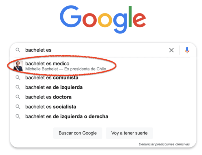 autocompletado para "bachelet es "