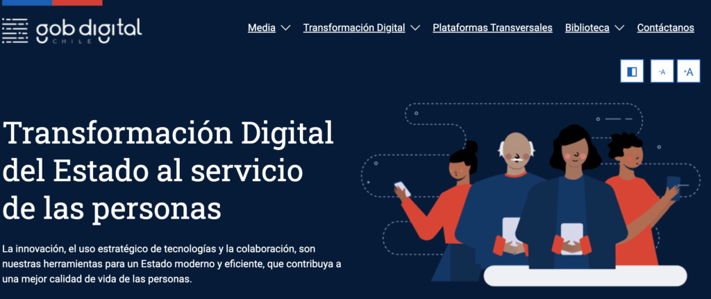 Hompage del sitio de Gobierno Digital