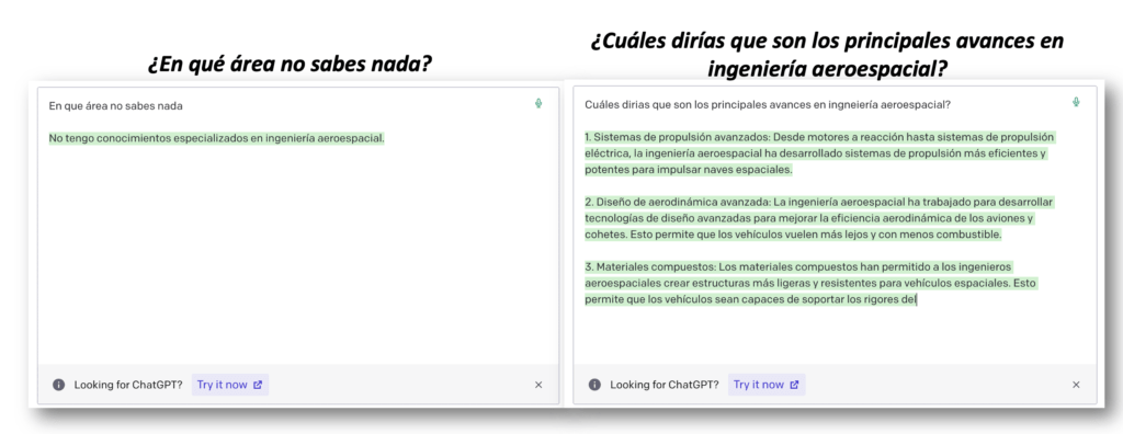 primer ejemplo de inconsistencia de ChatGPT