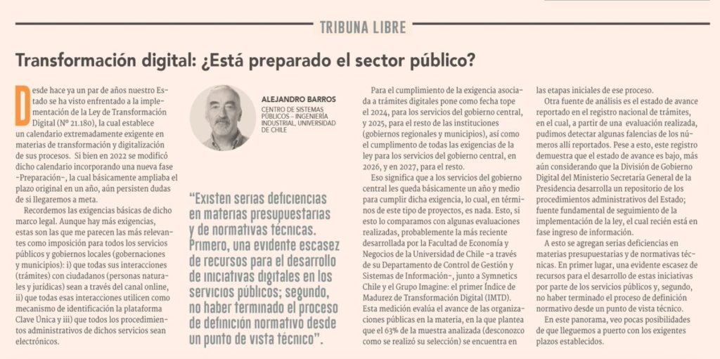 Articulo en el Diario Financiero