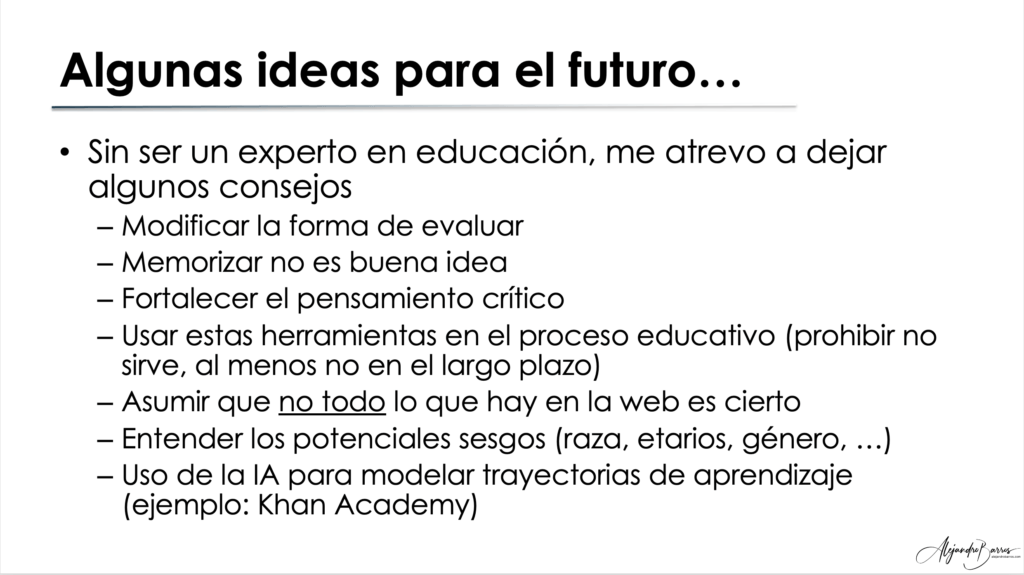 Algunas sugerencias para el colegio.