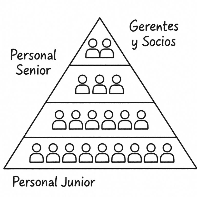 pirámide laboral jerárquica de las consultoras