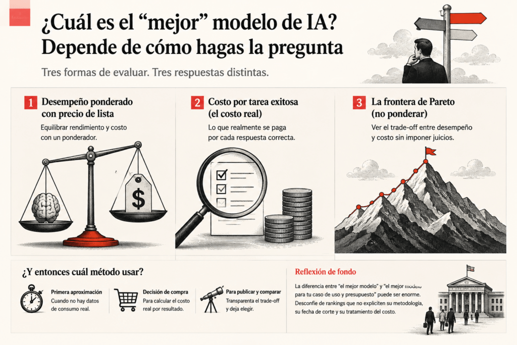 infografía de las modalidades de evaluación entre modelos de lenguaje LLM