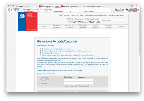 Reclamo sitio SERNAC Reclamo sitio SERNAC