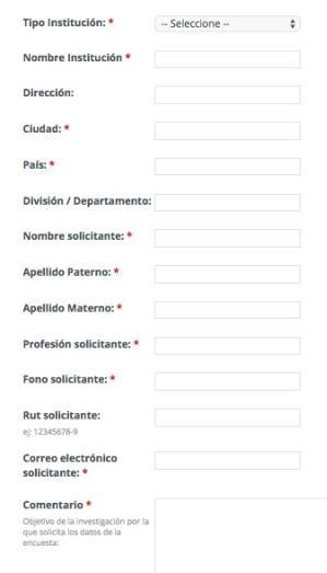 Formulario de Petición de Encuesta Formulario de Petición de Encuesta