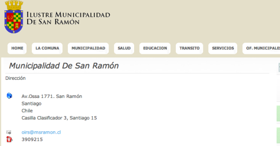 Contacto Municipio de San Ramón Contacto Municipio de San Ramón